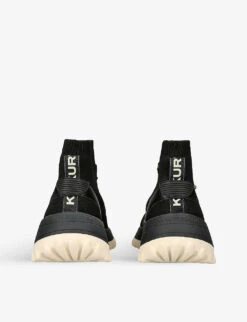 KG Kurt Geiger Lowell Logo-patch Knitted Hi-top Trainers -Kurtgeiger Store R03978345 BLACKCOMB ALT03