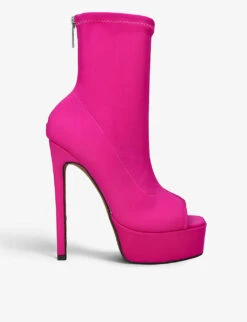 KG Kurt Geiger Flame Open-toe Woven Heeled Ankle Boots