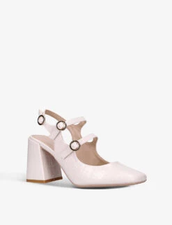 KG Kurt Geiger Amelia Faux Patent-leather Mary Jane Heels -Kurtgeiger Store R03978349 BONE ALT02