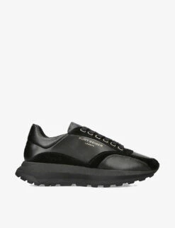 Kurt Geiger London Gaspar Branded Leather Trainers -Kurtgeiger Store R03993855 BLACK ALT02