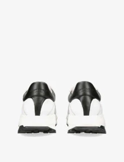 Kurt Geiger London Gasper Branded Leather Trainers -Kurtgeiger Store R03993858 WHITEBLK ALT03