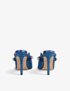 Kurt Geiger London Duke Crystal-embellished Satin Heeled Mules -Kurtgeiger Store R03995453 BLUEDARK ALT03