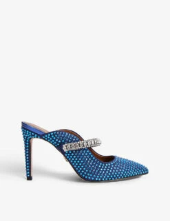 Kurt Geiger London Duke Crystal-embellished Satin Heeled Mules