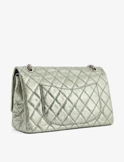 Pre-loved Chanel 2.55 Metallic Leather Shoulder Bag -Kurtgeiger Store R03996341 SILVER ALT02