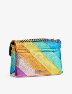 Kurt Geiger London Mini Kensington Rainbow Leather Clutch Bag 6 Kurt Geiger London Mini Kensington Rainbow Leather Clutch Bag -Kurtgeiger Store R03997737 MULTICOLOURED ALT02