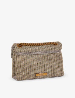 Kurt Geiger London Kensington Houndstooth Woven Mini Shoulder Bag -Kurtgeiger Store R03998216 BEIGE ALT02