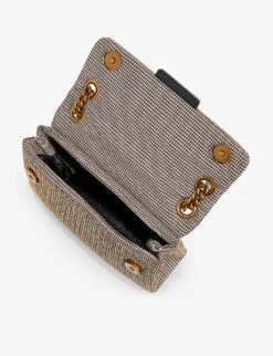 Kurt Geiger London Kensington Houndstooth Woven Mini Shoulder Bag -Kurtgeiger Store R03998216 BEIGE ALT03