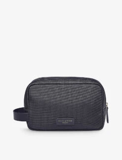 Logo-embellished Zipped Woven Wash Bag 6 Logo-embellished Zipped Woven Wash Bag -Kurtgeiger Store R04002480 NAVY ALT02