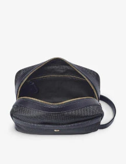 Logo-embellished Zipped Woven Wash Bag 7 Logo-embellished Zipped Woven Wash Bag -Kurtgeiger Store R04002480 NAVY ALT03