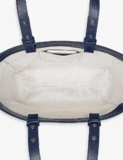 Essential Grained-leather Tote Bag -Kurtgeiger Store R04002552 NAVY ALT02