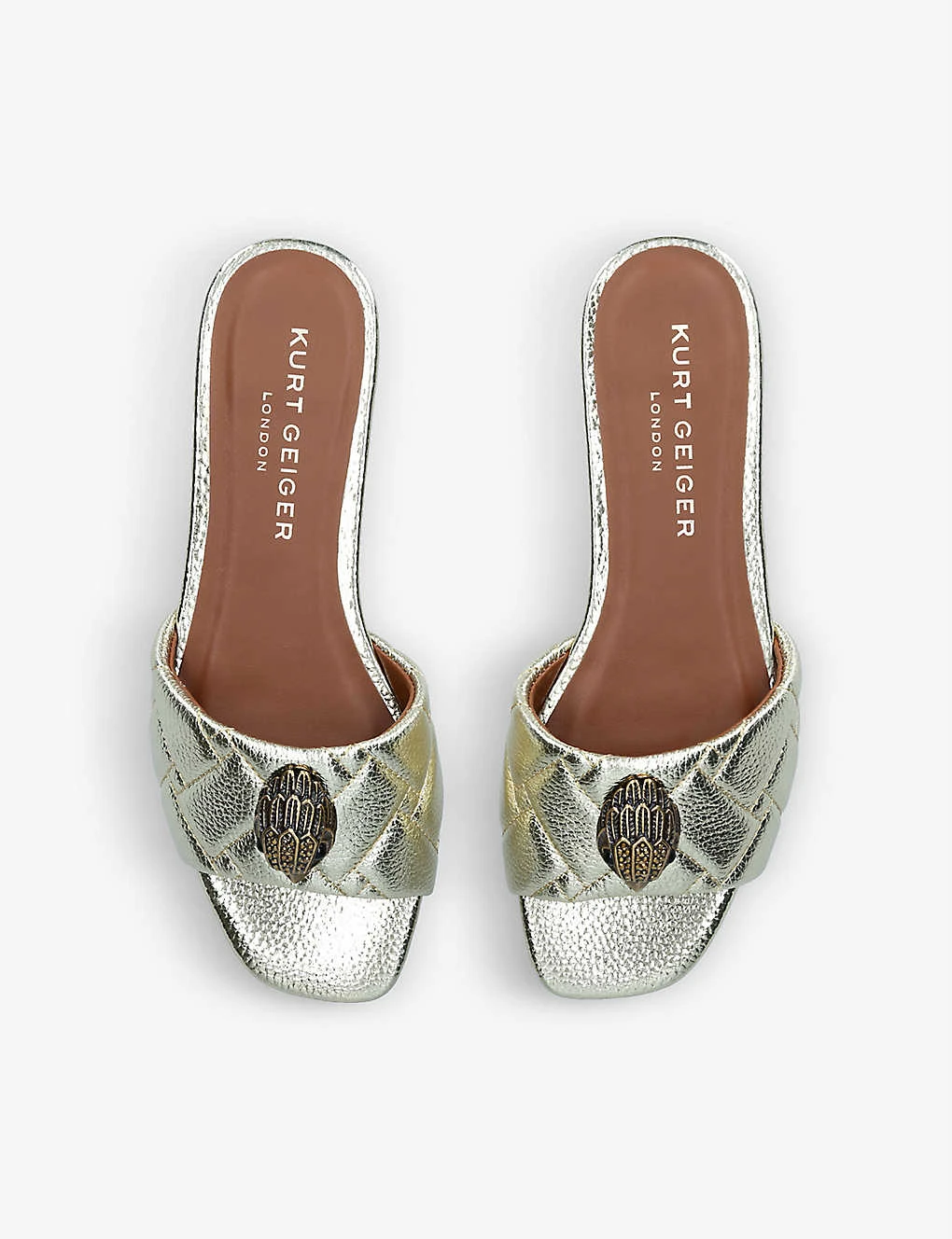 Kurt Geiger London Kensington Eagle-embellished Quilted Leather Mules 2 Kurt Geiger London Kensington Eagle-embellished Quilted Leather Mules - Image 2