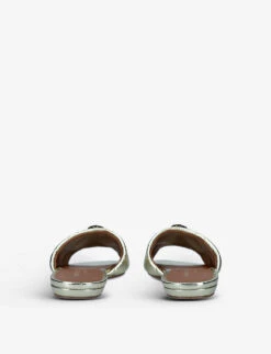 Kurt Geiger London Kensington Eagle-embellished Quilted Leather Mules 7 Kurt Geiger London Kensington Eagle-embellished Quilted Leather Mules -Kurtgeiger Store R04044612 GOLD ALT03