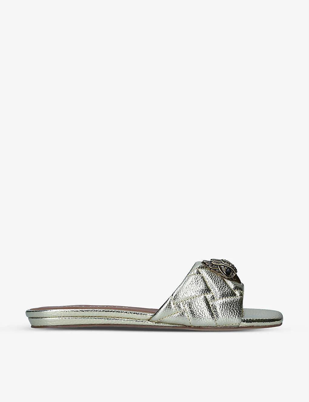 Kurt Geiger London Kensington Eagle-embellished Quilted Leather Mules 1 Kurt Geiger London Kensington Eagle-embellished Quilted Leather Mules