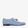 Kurt Geiger London Hugh Eagle-embellished Quilted Denim Loafers