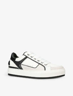 Kurt Geiger London Southbank Contrast-panel Leather Low-top Trainers -Kurtgeiger Store R04058485 WHITEBLK ALT02