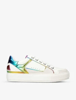 Kurt Geiger London Southbank Rainbow-trim Leather Low-top Trainers