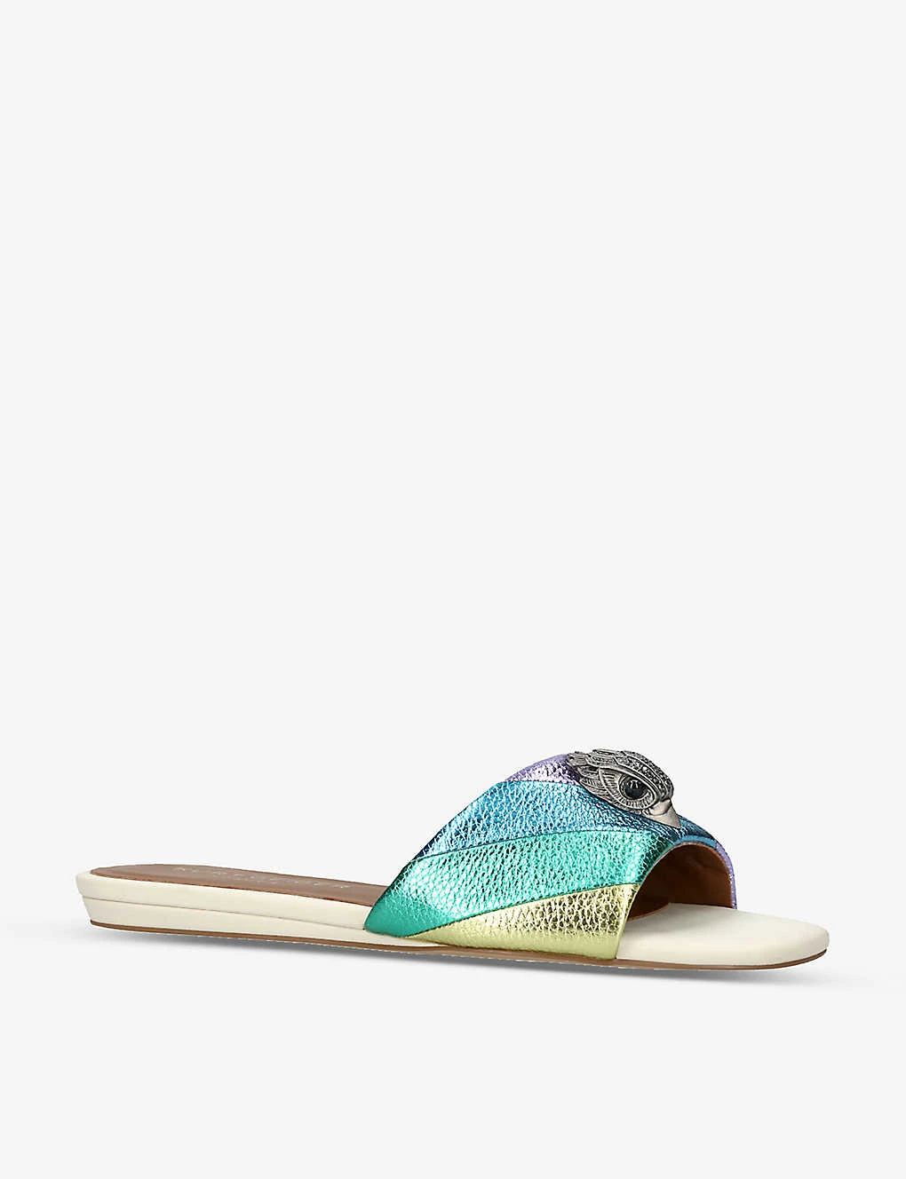 Kurt Geiger London Kensington Eagle-embellished Rainbow-print Leather Sandals 3 Kurt Geiger London Kensington Eagle-embellished Rainbow-print Leather Sandals - Image 3