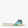 Kurt Geiger London Kensington Eagle-embellished Rainbow-print Leather Sandals