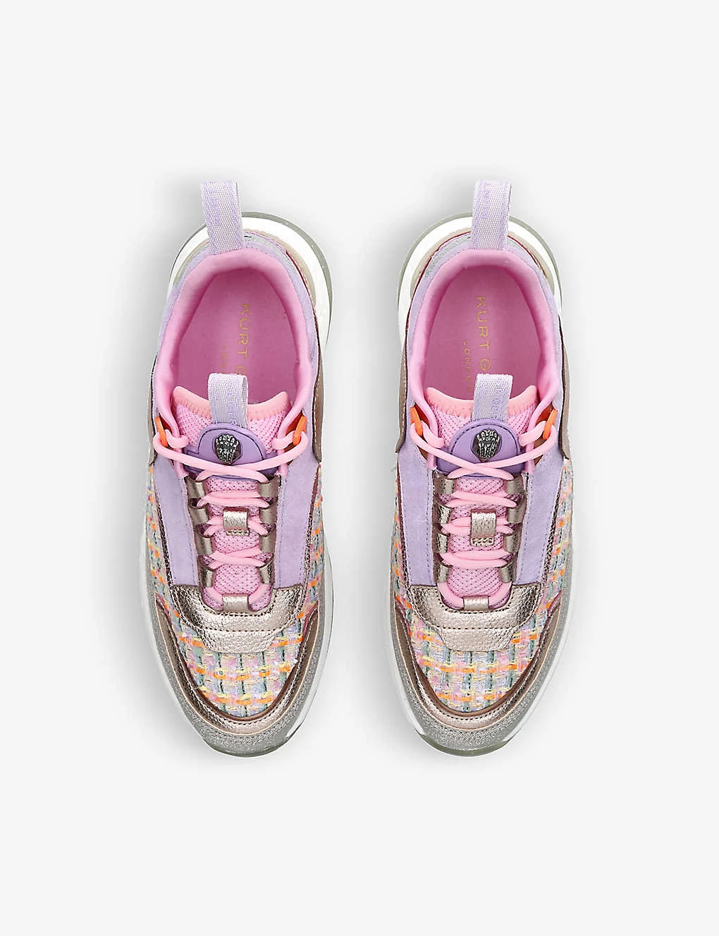 Kurt Geiger London Kensington Tweed And Leather Trainers 2 Kurt Geiger London Kensington Tweed And Leather Trainers - Image 2