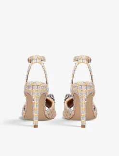 Kurt Geiger London Kensington Crystal-embellished Tweed Heeled Sandals 7 Kurt Geiger London Kensington Crystal-embellished Tweed Heeled Sandals -Kurtgeiger Store R04065824 ORANGE ALT03