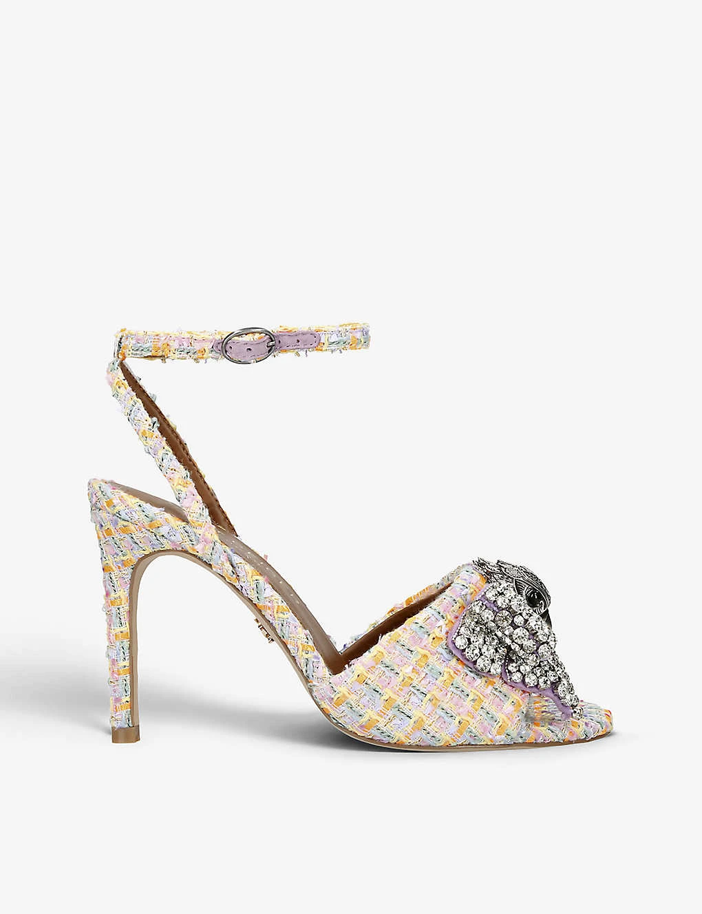 Kurt Geiger London Kensington Crystal-embellished Tweed Heeled Sandals 1 Kurt Geiger London Kensington Crystal-embellished Tweed Heeled Sandals