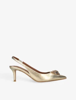 Kurt Geiger London Belgravia Eagle-embellishment Leather Slingback Courts