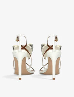 Kurt Geiger London Bromley Bow Crystal-embellished Leather Heeled Sandals -Kurtgeiger Store R04065828 BONE ALT03