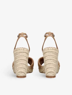 Kurt Geiger London Kensington Eagle-embellished Leather Wedge Espadrilles -Kurtgeiger Store R04065830 CAMEL ALT03