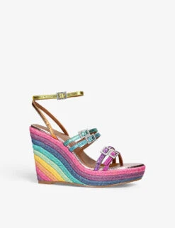 Kurt Geiger London Pierra Rainbow-print Espadrille Leather Wedges -Kurtgeiger Store R04065835 MULTOTHER ALT02