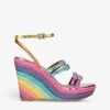 Kurt Geiger London Pierra Rainbow-print Espadrille Leather Wedges