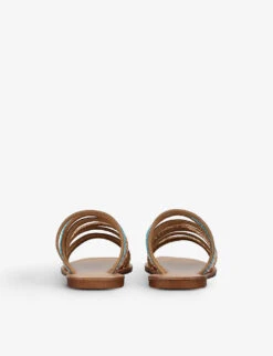 Kurt Geiger London Daisy Rainbow Metallic Crystal-embellished Leather Sandals -Kurtgeiger Store R04066589 METALCOMB ALT03