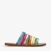Kurt Geiger London Daisy Rainbow Metallic Crystal-embellished Leather Sandals