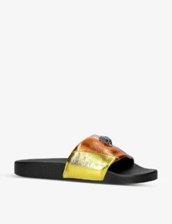 Kurt Geiger London Meena Eagle-embellished Striped Rubber Sliders -Kurtgeiger Store R04067402 MULTOTHER ALT02