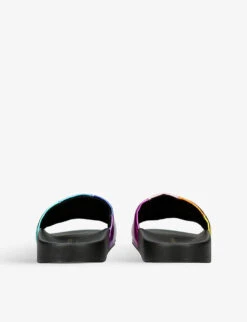 Kurt Geiger London Meena Eagle-embellished Striped Rubber Sliders -Kurtgeiger Store R04067402 MULTOTHER ALT03