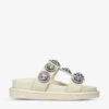 Kurt Geiger London Orson Crystal-embellished Faux-leather Sandal