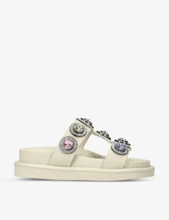 Kurt Geiger London Orson Crystal-embellished Faux-leather Sandal