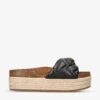 Kurt Geiger London Kensington Quilted Flatform Leather Sliders