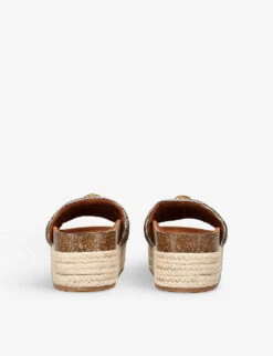 Kurt Geiger London Kensington Crystal-embellished Flatform Woven Sliders -Kurtgeiger Store R04067441 BEIGE ALT03