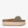 Kurt Geiger London Kensington Crystal-embellished Flatform Woven Sliders