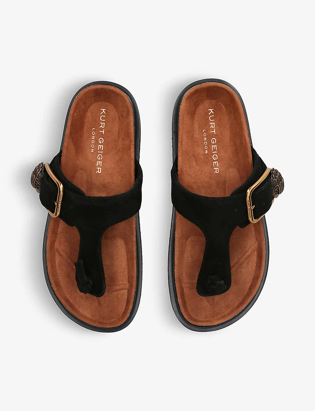 Kurt Geiger London Eagle Buckled Toe-post Suede Sandals 2 Kurt Geiger London Eagle Buckled Toe-post Suede Sandals - Image 2
