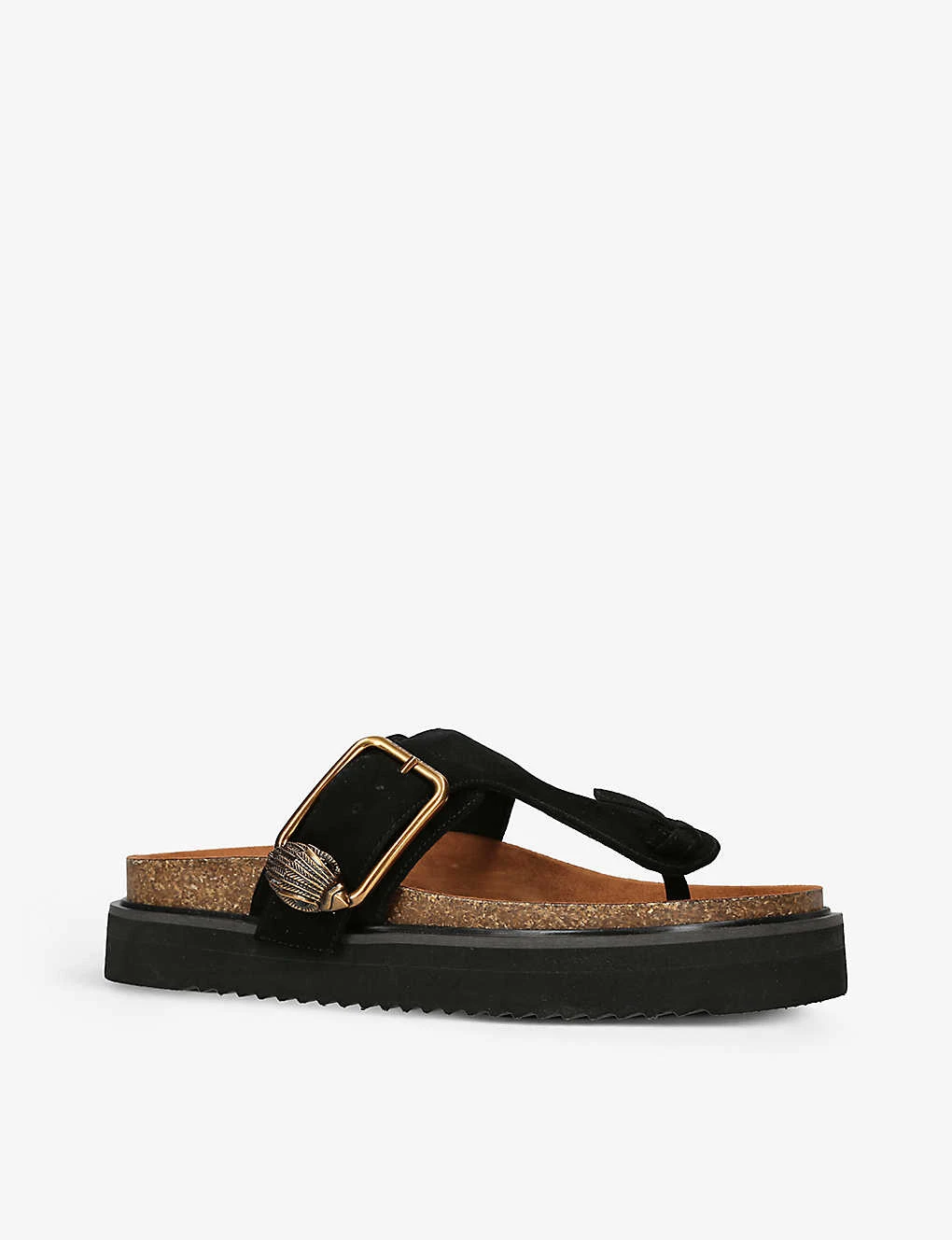 Kurt Geiger London Eagle Buckled Toe-post Suede Sandals 3 Kurt Geiger London Eagle Buckled Toe-post Suede Sandals - Image 3