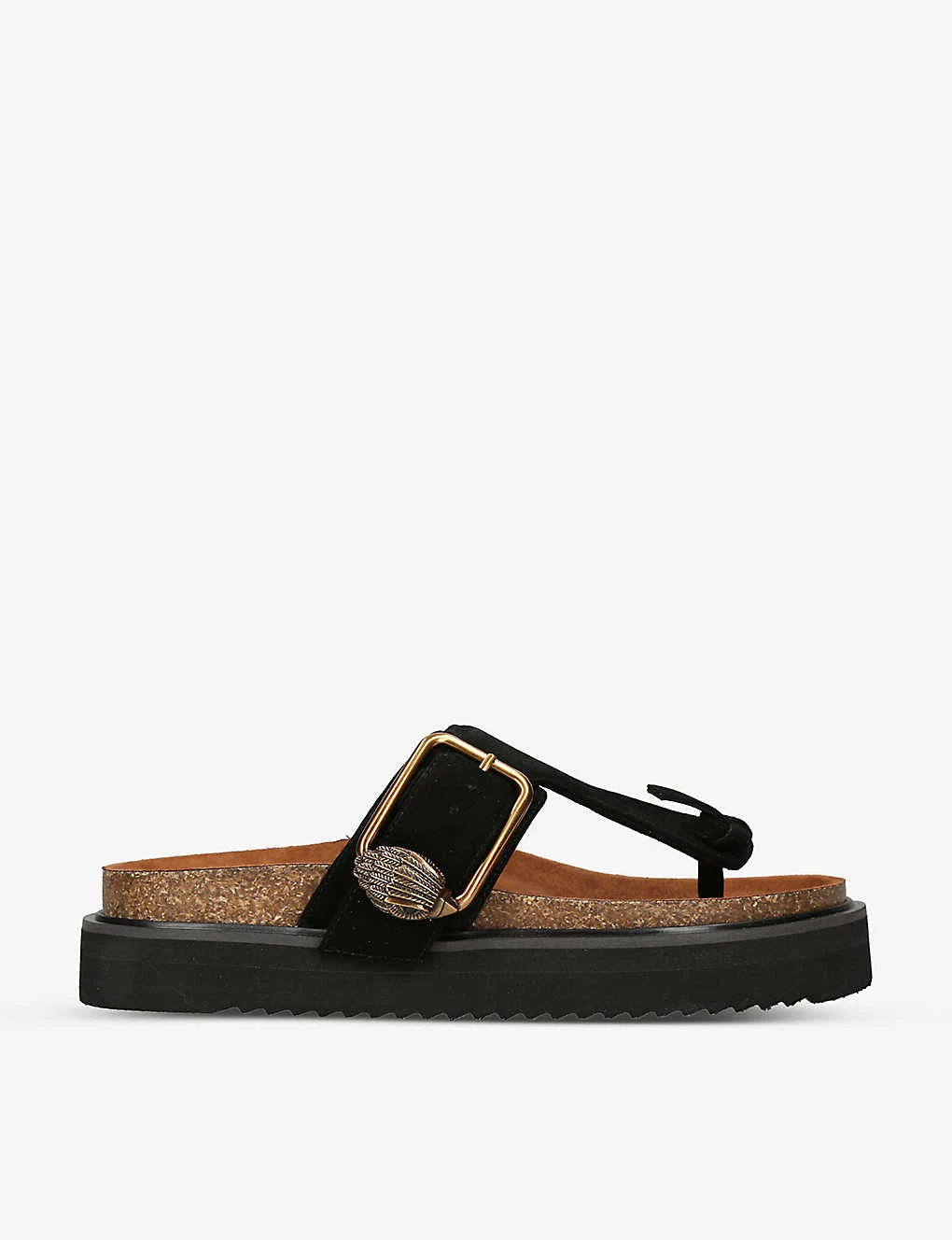 Kurt Geiger London Eagle Buckled Toe-post Suede Sandals 1 Kurt Geiger London Eagle Buckled Toe-post Suede Sandals