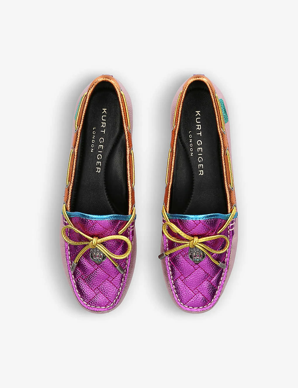 Kurt Geiger London Eagle-embellished Rainbow-print Leather Moccasin Shoes 2 Kurt Geiger London Eagle-embellished Rainbow-print Leather Moccasin Shoes - Image 2
