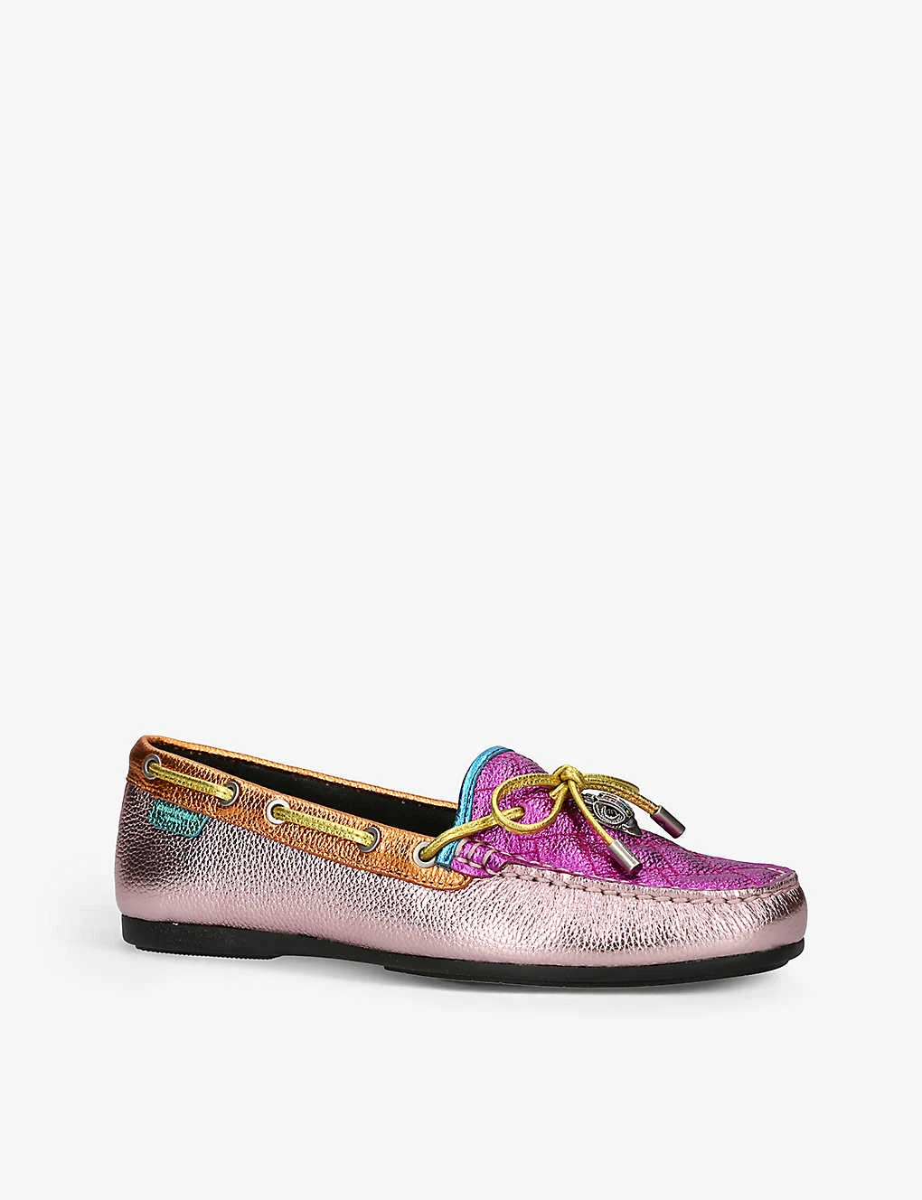 Kurt Geiger London Eagle-embellished Rainbow-print Leather Moccasin Shoes 3 Kurt Geiger London Eagle-embellished Rainbow-print Leather Moccasin Shoes - Image 3
