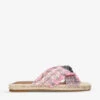 Kurt Geiger London Kensington Eagle-embellished Checked Tweed Espadrille Sandals