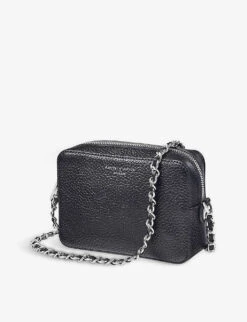 Milly Logo-embossed Leather Crossbody Bag 9 Milly Logo-embossed Leather Crossbody Bag -Kurtgeiger Store R04067648 BLACK ALT04