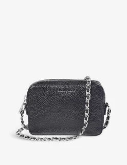 Milly Logo-embossed Leather Crossbody Bag