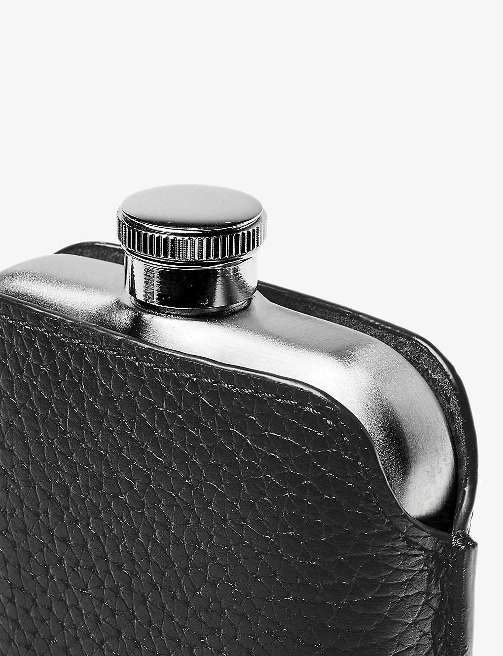 Grained-leather Pouch And Stainless-steel Hip Flask 2 Grained-leather Pouch And Stainless-steel Hip Flask - Image 2