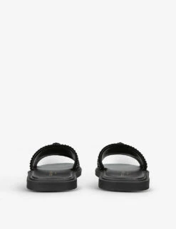 Kurt Geiger London Oscar Crystal-embellished Suede Sliders -Kurtgeiger Store R04068715 BLACK ALT03