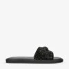 Kurt Geiger London Oscar Crystal-embellished Suede Sliders
